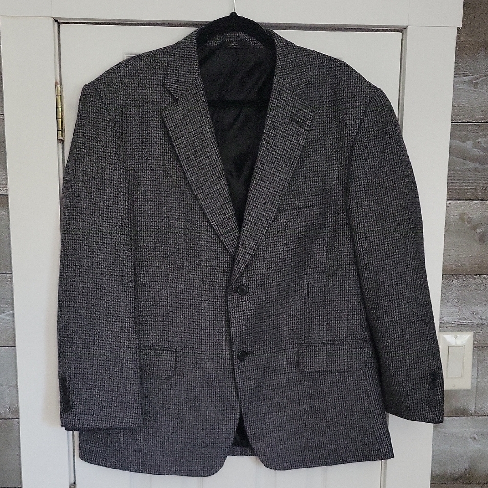 Haggar Men's Charcoal Checkered Blazer